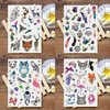 Oottati Waterproof 12 Sheets Summer 100+ Design Watercolor Painting Animal Flowers Leaves Small Fake Temporary Tattoo Stickers