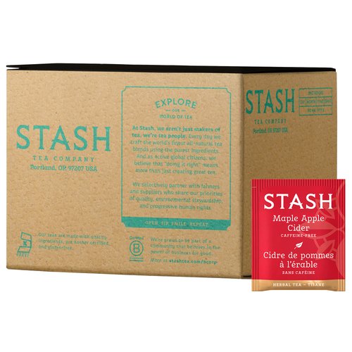 Stash Tea Maple Apple Cider Herbal Tea - Naturally Caffeine Free, Non-GMO Project Verified Premium Tea with No Artificial Ingredients, 100 Count (BULK PACKAGING)