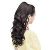 HSPCYGG Brown Clip Ponytail Synthetic Fake Pony Tails 22" 5.3 OZ Wavy Black Hair Extensions Hairpieces Women Wig Natural Yaki Fluffy¬ Tangled