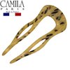 Camila Paris CP2502 French Twist Stick Clip Pins, Handmade, Victory Beige, Girls Hair Pin U-Shaped Hair Fork for Girls Spiral Updo Chignon Bun Holder, Styling Hair Accessories for Women Made in France