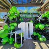 144Pcs Video Game Balloon Arch Garland Kit Green Black Silver Explosion Star Game Controller Mylar Balloons for Boys Kids Game On Level Favor Theme Birthday Party Decorations