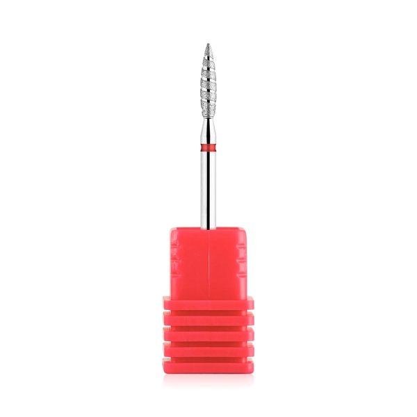 NMKL38 Tornado Flame Diamond Nail Drill Bit 3/32" Manicure Cutters Rotary Burr Drill Accessories Spiral Nail Mills Tool (D-F)
