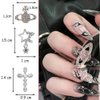 KACHIMOO 20PCS Cross Nail Charms 3D Silver Star Nail Charms Planet Nail Art Charms Shiny Starlight Nail Jewelry Gems Y2K Nail Charms for Women Girl Acrylic Nails Decoration