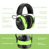 ZOHAN 037 Bluetooth Hearing Protection Headphones with 1500mAh Rechargeable Battery,NRR 25dB Noise Reduction Ear Muffs with 40H playtime for Mowing, Snowblowing, Construction,Workshops