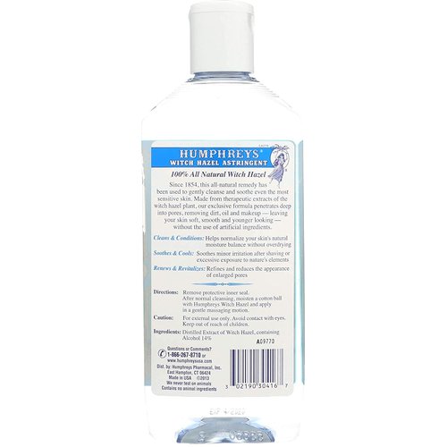 Humphrey's Homeopathic Remedies Witch Hazel Astringent Gentle 8 oz.