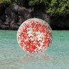 Hsei 3 Pcs Inflatable Beach Ball Glitter Beach Ball Christmas Swimming Pool Balls Floatable Confetti Ball Christmas Outdoor Decor for Beach Party Xmas Party Favor(Rose Gold)
