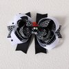2pcs Halloween Hair Bow Clips for Girls Women 4.3in Halloween Spider Ribbon Hairbow Barrette Alligator Hairpins Teens Toddler Costume Outfit Dress up Party Decor Accessories