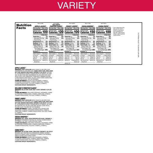 Fun Pak Cold Breakfast Cereal, Single Serve, Variety Pack, 8.56oz Tray (8 Boxes)