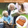 hismocal Playing Card Holders Deck Stand, Play Cards Holder for Kids or Elder People, Hands-Free Wood Holder Racks,Tray for Organizing Cards (2 Pack)