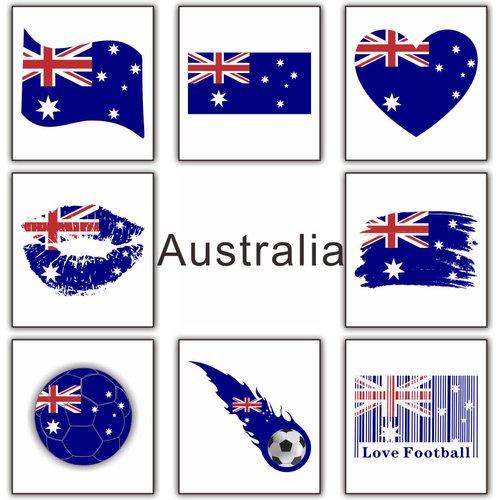 Womaha Meme Series 40 Sheets Australia Flag Temporary Tattoos for Kids Football Temporary Face Tattoos