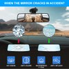 9.8'' Car Rear View Mirror with Suction Cup, Anti Glare Adjustable Auto Interior Rearview Mirror, HD Thickened Vehicle Inside Mirror Reduce Blind Spots, Universal for Marine, Truck, SUV (Black)