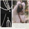 SAWINDA Rhinestone Head Chain Jewelry Silver Headpiece for Women Multiple Crystals Hair Chains Headband Forehead Band Halloween Festival Accessories Prom Wedding Headpiece for Bride