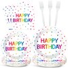 100PCS Happy Birthday Party Paper Plates and Napkins Birthday Party Decoration Disposable Iridescent Birthday Tableware Dinnerware Set for Birthday Table Decor Baby Shower Party Supplies Serve 25