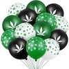 Skylety 48 Pcs Weed Balloons Pot Leaf Party Decoration Maple Leaf Latex Balloons Weed Themed Decor for 420 Celebration Birthday Party Supply