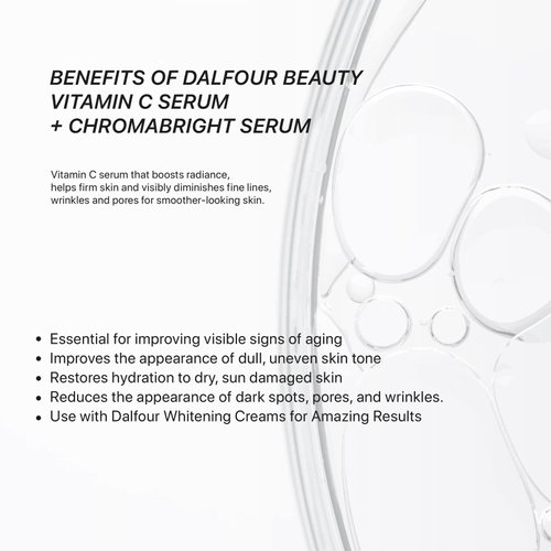 NEW! Dalfour Beauty VITAMIN C Serum + Chromabright - Most Advanced Skin Lighteners with Intensive Skin Repair