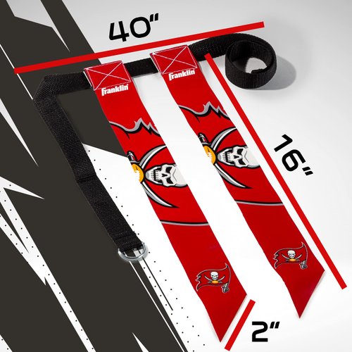 Franklin Sports NFL Tampa Bay Buccaneers Flag Football Sets - NFL Team Flag Football Belts and Flags - Flag Football Equipment for Kids and Adults