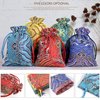 PINOWU 10pcs Silk Brocade Jewelry Pouch Bag 4x5.5 for Wedding Party Favors, Drawstring Coin Purse Embroidered Sachet Candy Chocolate Bag for Christmas New Year Birthday Party (Thick)