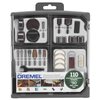 Dremel 709-02 110-Pieces All-Purpose Rotary Tool Accessory Kit- Includes a Carving Bit, Sanding Drums, Grinding Stones, Cutting Discs, and a Storage Case , Gray