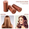 12 Pieces Hair Perm Rods Set Cold Wave Rods Plastic Perming Rods Hair Curling Rollers with Stainless Steel Rat Tail Comb Pintail Comb for Hairdressing Styling Tools (1.57 Inch, Brown)