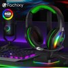 Fachixy 「2024 New」FC100 Gaming Headset with Microphone for PS4/PS5/PC/Nintendo Switch, Xbox One Headset with RGB Light, Computer Gamer Headset with Mic