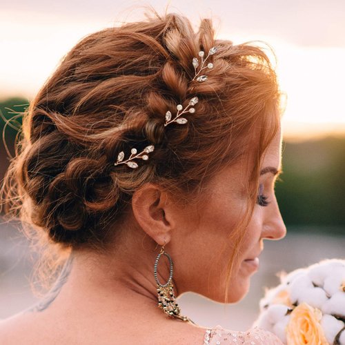 Syhood 6 Pieces Pearl Crystal Bridal 3.7 Inch Hair Pins Rhinestone Flower Wedding Hair Pins Vintage Hair Accessory Party Hair Pins for Bride, Bridesmaids(Silver)
