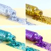 Body Glitter Gel Set 4 Colors Sequins Chunky Glitter Gel Colorful Eyeshadow Glitter Holographic Body Gel for Festival Party Face Makeup Hair Eye Lips Shimmer Gold,Silver,Purple,Green