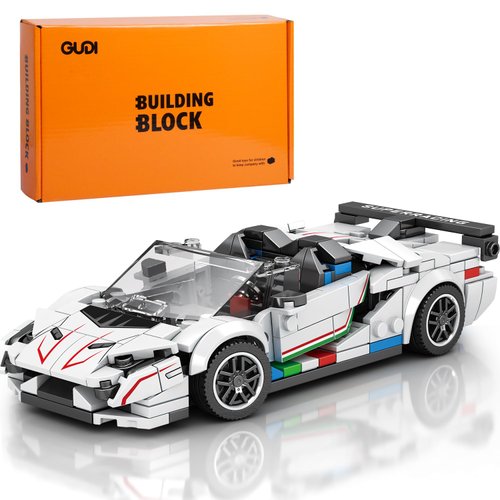 ESOLOM Race Car Building Kit for Kids, MOC Racing Car Building Set for Adults, Racing Vehicle Building Blocks for Boys Age 8-12, Cool Model Toy Car Set Display Collection Gifts for Children(382pcs)