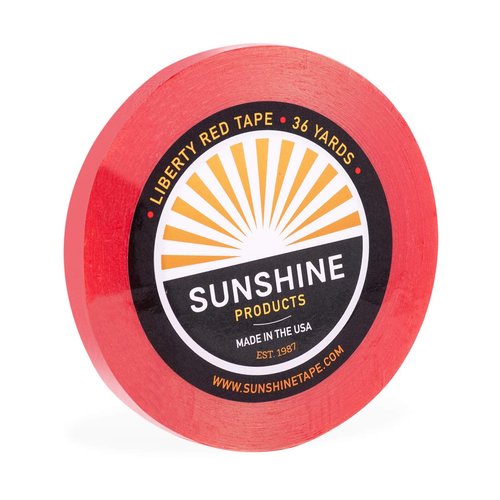 Sunshine Tape - Liberty Red Liner Wig Adhesive Tape Roll - 1/2" x 36 YDS - Double Sided, Medical Grade- Toupee and Wig Tape