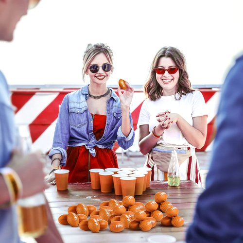 Civaner 100 Packs Mini Football Sports Stress Ball Small Foam Footballs, 1.18 inch Brown