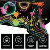 Neon Tablecloth Glow Party Table Covers 108 x 54 Inch Plastic Neon Table Cloths Neon Party Supplies for Glow in The Dark Birthday Party Supplies Decoration