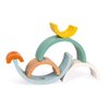 Janod - Sweet Cocoon Wooden Rainbow Turtle Stacking and Pull Toy 7 Piece Building and Nesting Stack with 6 Pastel Arches, Wobbling Head and Tail and String - Ages 18 Months+ - J0440