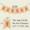 FAKTEEN Burlap Crawfish Banner Red Lobster Garland Crawfish Boil Decorations for Birthday Lobster Festival Barbecue Party Supplies Indoor Outdoor Welcome Sign Mantle Fireplace Decoration