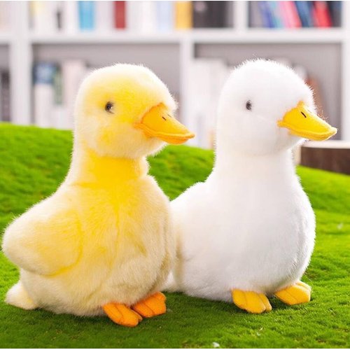 8 Inch Small Yellow Duck Plush Toys Duck Stuffed Toys (Yellow + White)