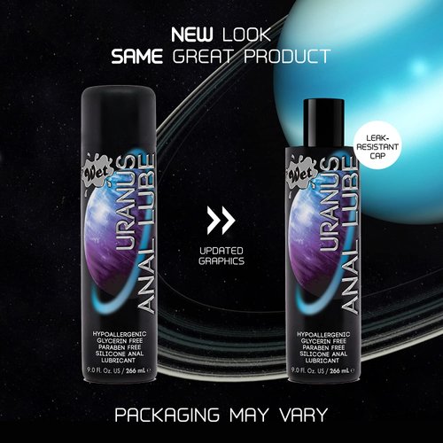 Wet Uranus Silicone-Based Anal Lube for Men, Women & Couples, 9 Fl Oz - Long-Lasting & Water-Resistant Premium Personal Sex Lubricant - Safe to Use with Latex Condoms - Non-Sticky & Hypoallergenic