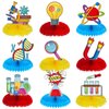 9 Pcs Science Party Decorations Science Lab Themed Honeycomb Centerpiece Party Table Toppers for Kids Scientist Laboratory Party