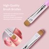 Premium French Gel Acrylic Nail Art Brush & Dotting Tool - Professional Manicure Tool for Detailed Designs, Size #14 & #16, Elegant Pink Marble