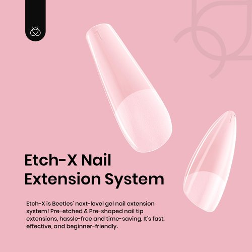 Beetles Gel Nail Tips Medium Almond Pre-Etched Nail Tips, 12 Sizes 288 PCS Half Matte Full Cover Gel Nail Tips False Nails Clear Acrylic Nails Glue on Nails for Girls Women DIY Nail Extension