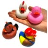 Around The Farm Rubber Ducks (12 Pack) Farmer, Chicken, Pig, Horse Figure Duckies, Bath Tub Toys and Jeep Duck Ducking