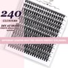 Riya Lash Clusters DIY Eyelash Extensions 240pcs D Curl Clusters Lashes 30D 40D LASH Volume Individual Lashes Eyelash Clusters Extensions Wispy Lashes Cluster DIY at Home (30D，Mixed）