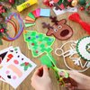 Feifeiya 48 Set Christmas Suncatcher Craft Tissue Paper Craft Kit Gingerbread Man Xmas Tree Suncatchers Stained Glass Effect Paper Sun Catchers DIY Craft for Home Class Window Art Decorations Supplies