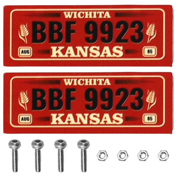2PCS HIRCQOO Metal RC Car License Plate Decorations Accessories Compatible with Traxxas TRX-4 Tamiya CC01 Axial SCX10 D90 1/10 RC Crawler Car (BBF9923)