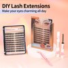Cluster Lashes Wispy Individual Lash Extensions D Curl Natural Lash Clusters 10-14.5MM 132 Pcs DIY Eyelash Extension Cat Eye Eyelash Clusters with Tweezers Self-application at Home by MLEN DIARY