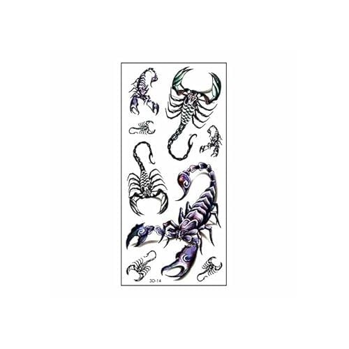 3D Scorpions Temporary Tattoo Sticker, Body Art Tattoo Stickers Waterproof Fake Stick on body for Men Woman (Scorpion)