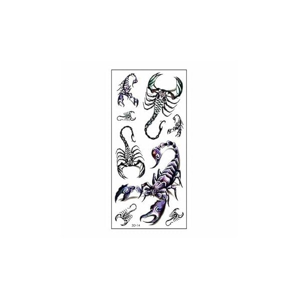3D Scorpions Temporary Tattoo Sticker, Body Art Tattoo Stickers Waterproof Fake Stick on body for Men Woman (Scorpion)
