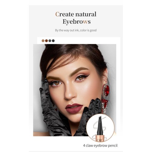 2024 New Magic 4-Tip Eyebrow Pencil - Upgraded 3D Long-Lasting Waterproof Microblading EyeBrow Pencil Contouring Pen, Creating Natural Looking Brows Effortlessly(Dark brown)