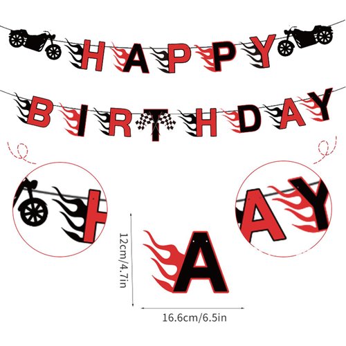 GLASNES Happy Birthday Banner Birthday Party Decorations Baby Shower Boys Man Birthday Party Supplies (B)
