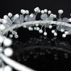 Needzo First Communion White Flower Crown Hair Accessory, Girl's Headband for Weddings, Princess Faux Crystal Pearl Headpiece, One Size