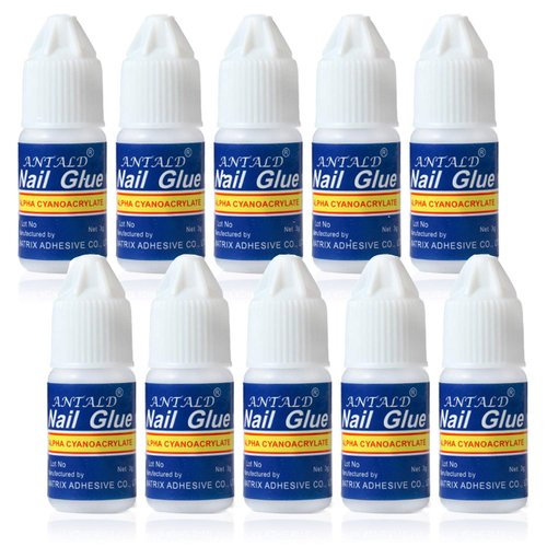 Nail Glue,Super Strong Nail Glue for Acrylic Nails,Professional Nail Tip Glue for Press On Nails Long Lasting Acrylic Nail Glue For Nail Tips Broken Nails Bond Fake Nails Nail Glue Gel 0.1OZ 10 Bottle
