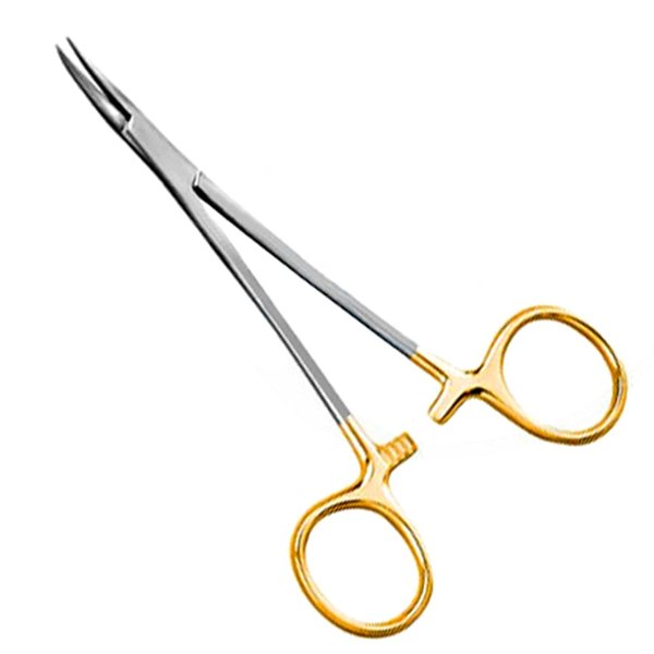 AAProTools No Scalpel Vasectomy Forceps Curved 5.5" Gold Handle