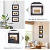 DLQuarts 5x7 Hanging Picture Frames Collage Wall Decor, 3-Opening Photo Frames 5x7 Without Mat & 3.5x5 with Mat, Rustic Wood 3-Frame, Weathered Black